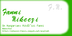 fanni mikeczi business card